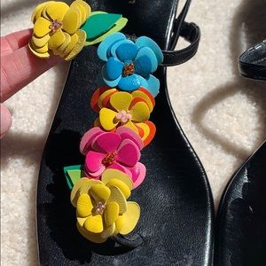 Feminine floral T Strap Sandals